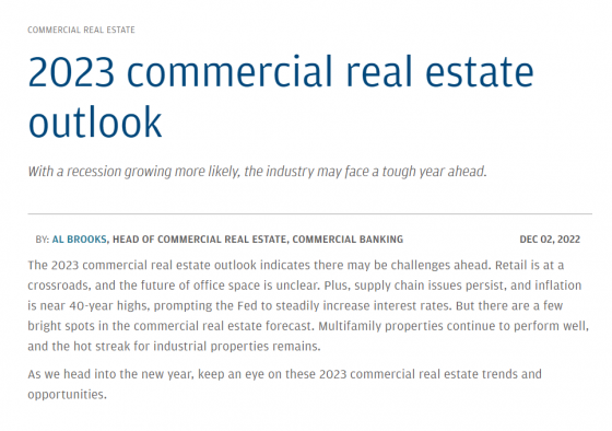 2023 commercial real estate outlook 