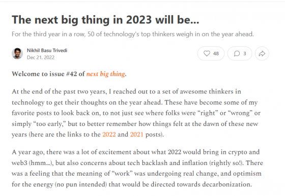 Trivedi’s Next Big Thing in 2023 