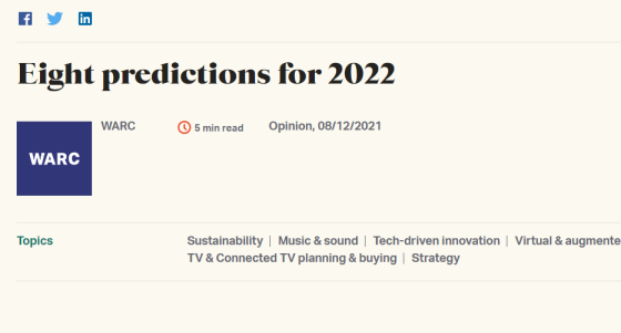 Eight predictions for 2022 