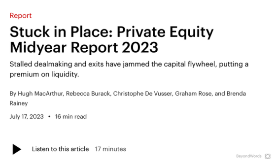 Bain - Private Equity Midyear Report, 2023 