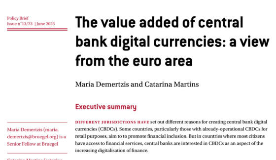 Bruegel - The value added of CBDC 