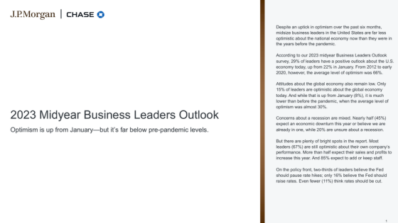 JP Morgan - Business Leaders Outlook, 2023 