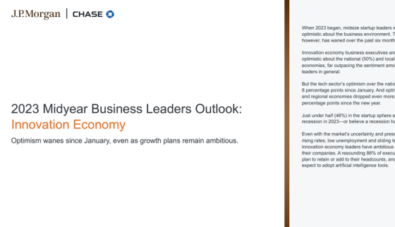 JP Morgan - Business Leaders Outlook, Innovation Economy, 2023 