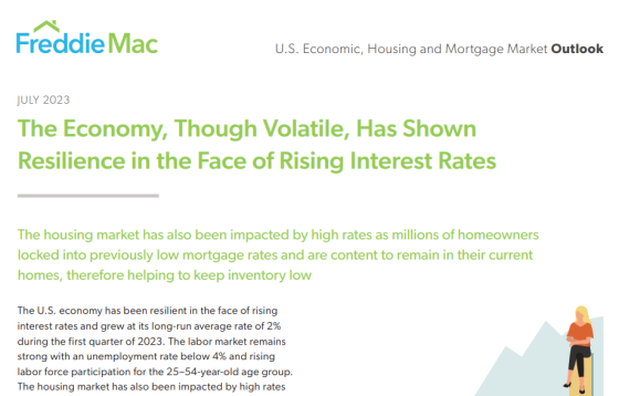 Freddie Mac - Housing and Mortgage Market Outlook, July 2023 