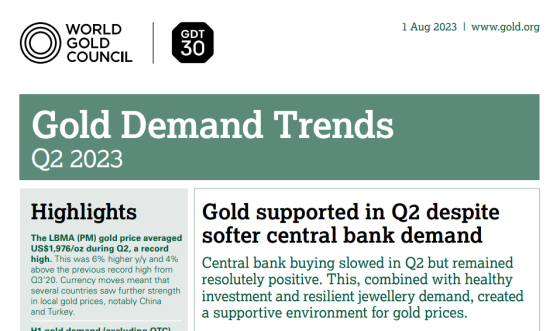 WGC - Gold Demand Trends, Q2 2023 