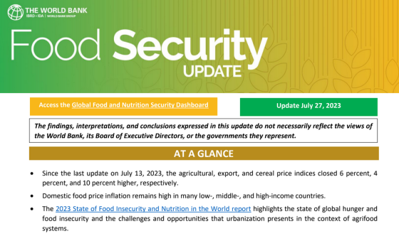 World Bank - Food Security Update, July 2023 