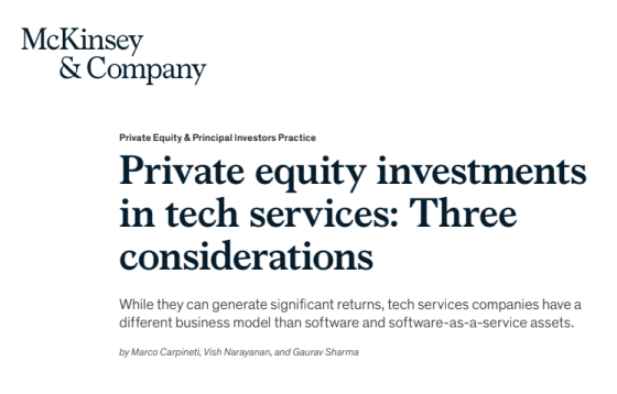 McKinsey - Private Equity Investments in Tech Services 