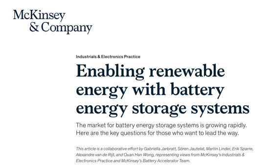 McKinsey - Enabling renewable energy with battery energy storage systems 