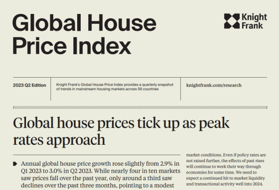 Knight Frank – Global House Price Index, 2Q 2023 