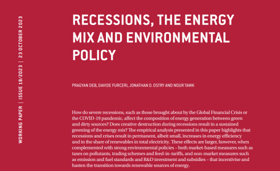 Bruegel – Recessions, The Energy Mix and Environment 