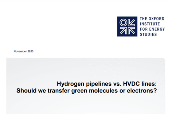 Oxford – Hydrogen pipelines vs HVDC lines 