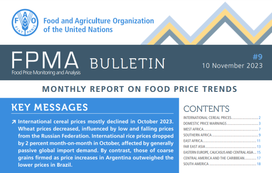 FAO – Monthly Report on Food Price Trends, Nov 2023 
