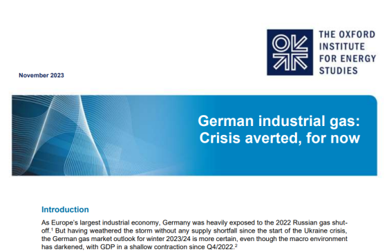 Oxford – German Industrial Gas, Nov 2023 