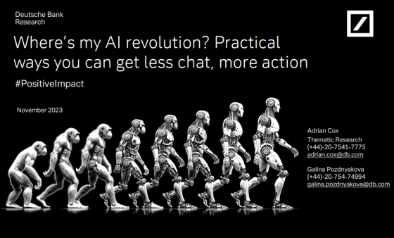 Deutsche Bank – Where's my AI revolution, Nov 2023 