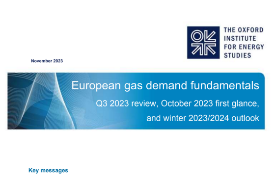 Oxford – European gas demand fundamentals 