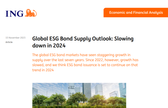 ING – Global ESG Bond Supply Outlook, 2024 