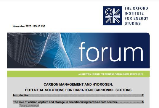 Oxford – Carbon management and hydrogen 