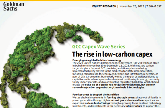 Goldman Sachs – Low-carbon Capex 