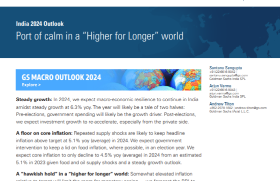 Goldman Sachs – India Outlook, 2024 