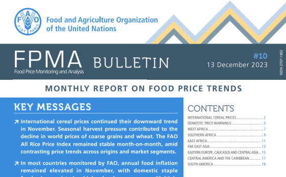 FAO – Monthly Report on Food Price Trends, Dec 2023 
