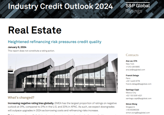 S&P Global – Real Estate Credit Outlook, 2024 