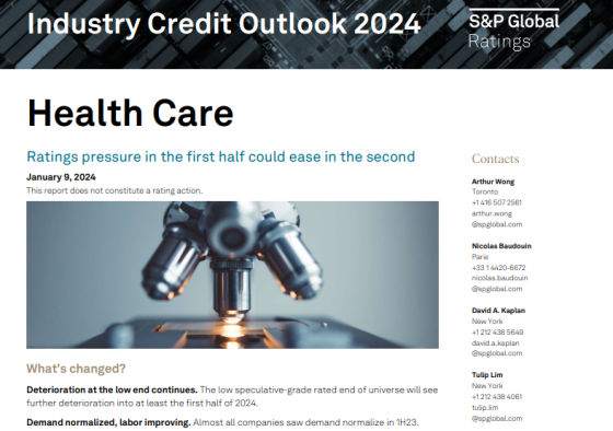S&P Global – Health Care Credit Outlook, 2024 