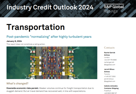 S&P Global – Transportation Credit Outlook, 2024 