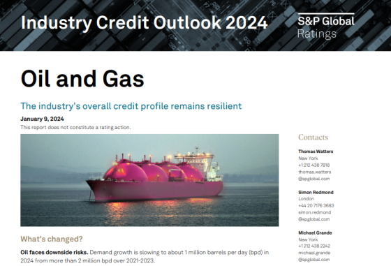 S&P Global – Oil and Gas Credit Outlook, 2024 