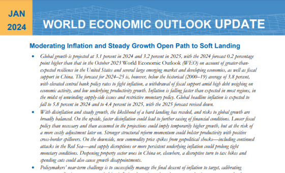 IMF – World Economic Outlook, Jan 2024 