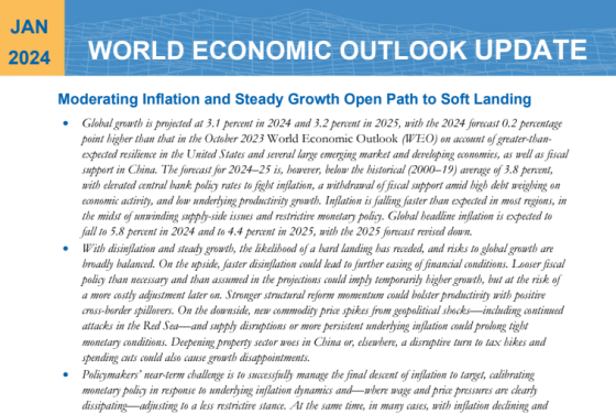 IMF – World Economic Outlook, Jan 2024 