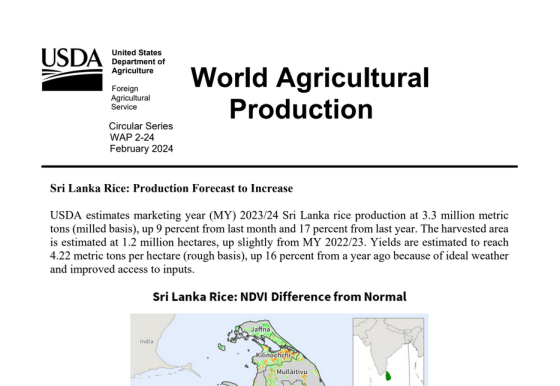 USDA – World Agricultural Production, Feb 2024 