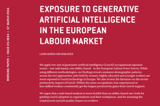 Bruegel – Exposure to Generative AI in the EU labour market 