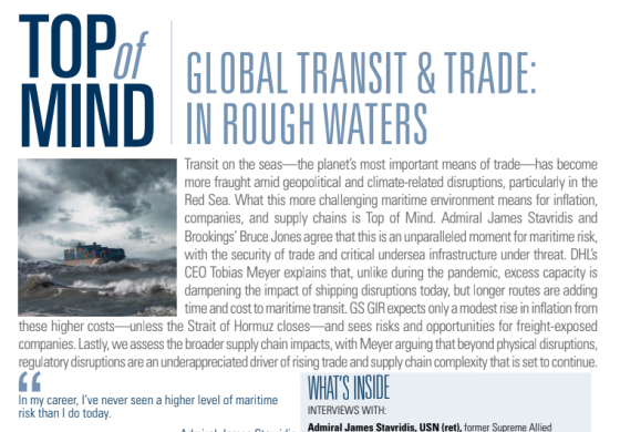 Goldman Sachs – Global Transit Trade 