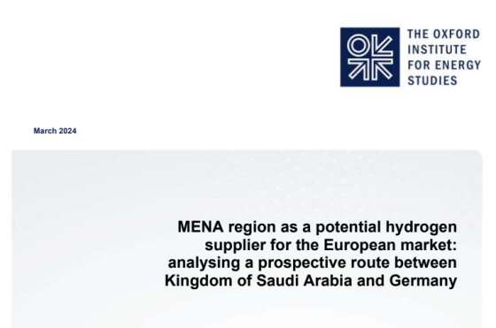 Oxford – MENA region as a potential hydrogen supplier for the European 