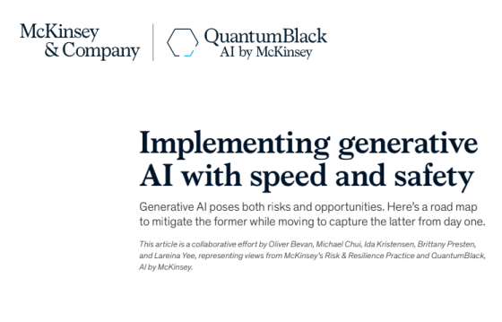 McKinsey – Implementing generative AI with speed and safety 