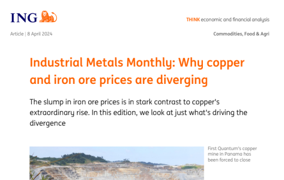 ING – Why copper and iron ore prices are diverging 