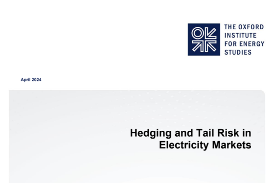 Oxford – Hedging and Tail Risk in Electricity Markets 