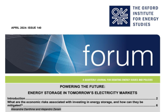 Oxford – Energy storage in tomorrows electricity markets 
