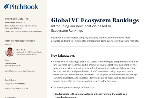 PitchBook – Global VC Ecosystem Rankings, Q4 2023 