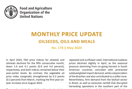 FAO – Monyhly Price Update, May 2024 