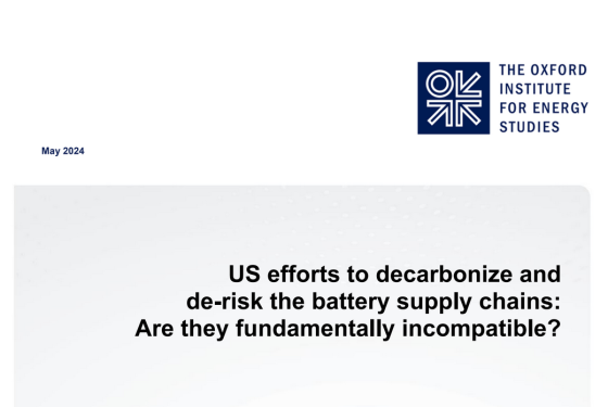Oxford US – efforts to decarbonize and de-risk the battery supply chains 