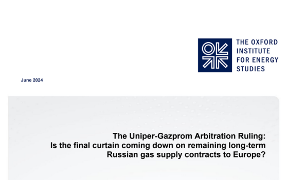 Oxford – The Uniper-Gazprom Arbitration Ruling 