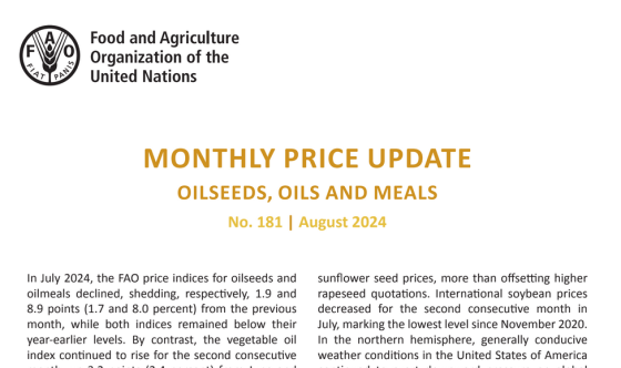 FAO – Monthly Price Update, Aug 2024 