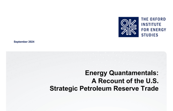 OIES – Energy Quantamentals: A Recount of the SPR Trade, Sep 2024 