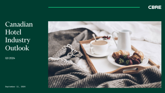 CBRE – Canadian Hotel Industry Outlook, Q3 2024, Sep 2024 