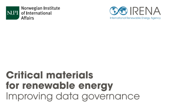 IRENA – Critical Materials for Renewables: Improving Data Governance 