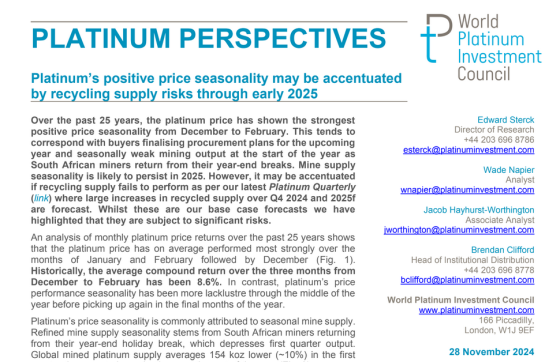 WPIC – Platinum Perspectives, Nov 2024 