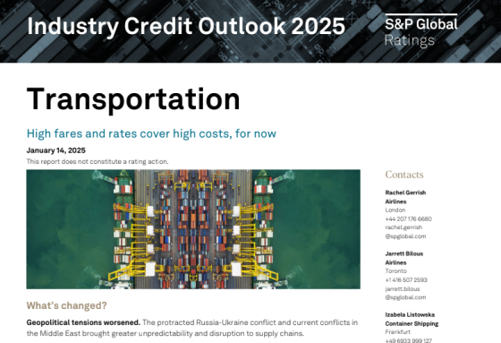 S&P Global – Transportation Industry Credit Outlook, 2025 