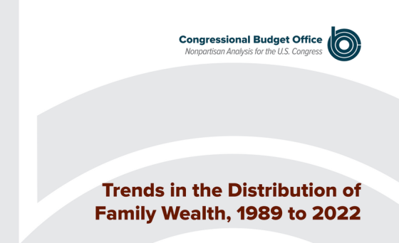 Congressional Budget Office – Trends in the Distribution of Family Wealth 