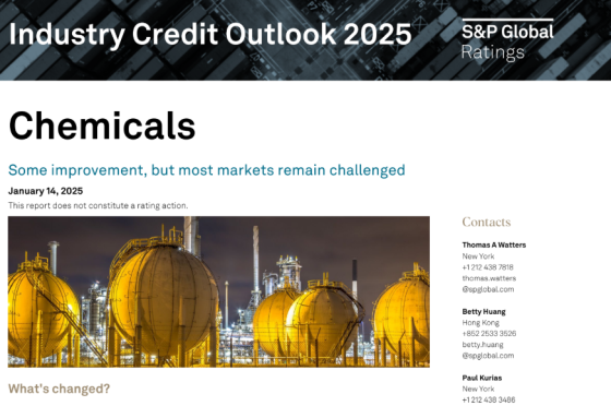 S&P Global – Chemicals Industry Credit Outlook, 2025 